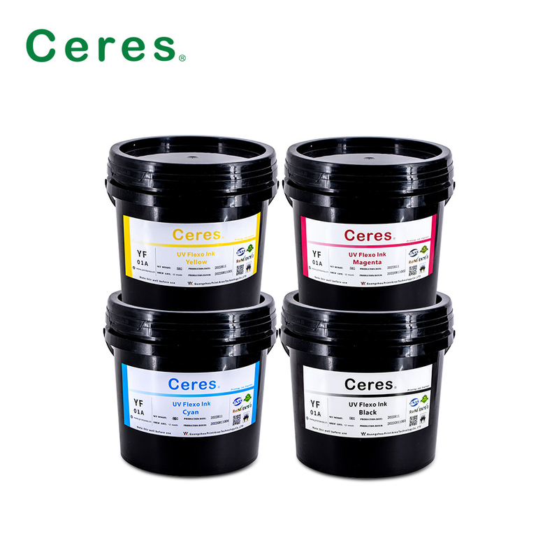 حبر UV Flexo CMYK وألوان بانتون لطباعة الملصقات