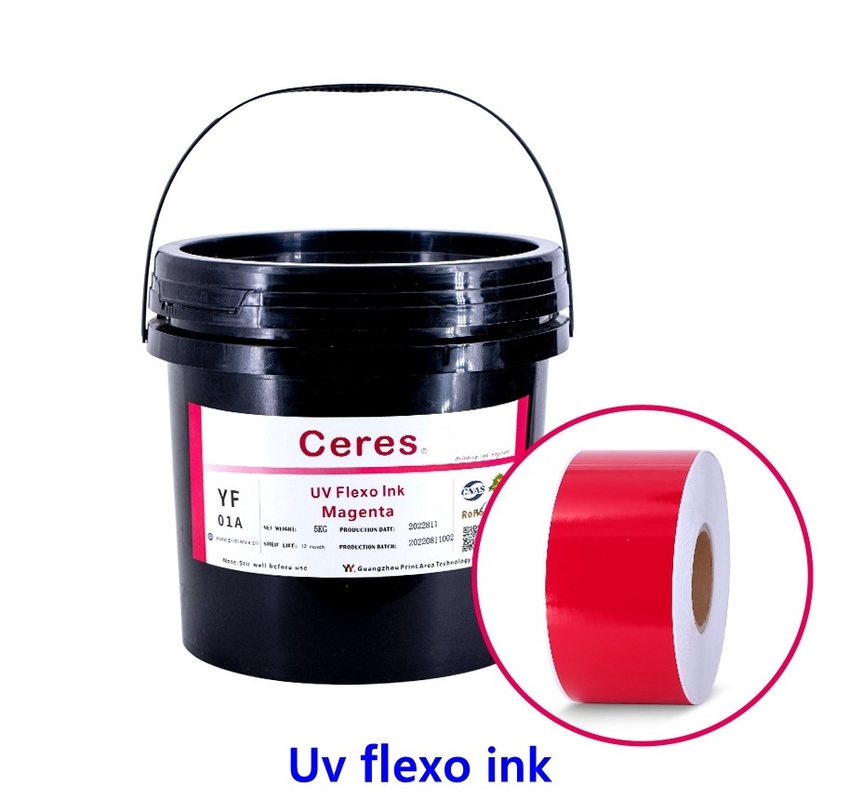 حبر UV Flexo CMYK وألوان بانتون لطباعة الملصقات