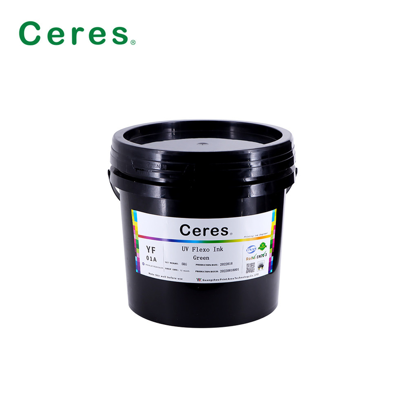 Rohs Green UV Flexo Ink Panton Color للورق والبلاستيك