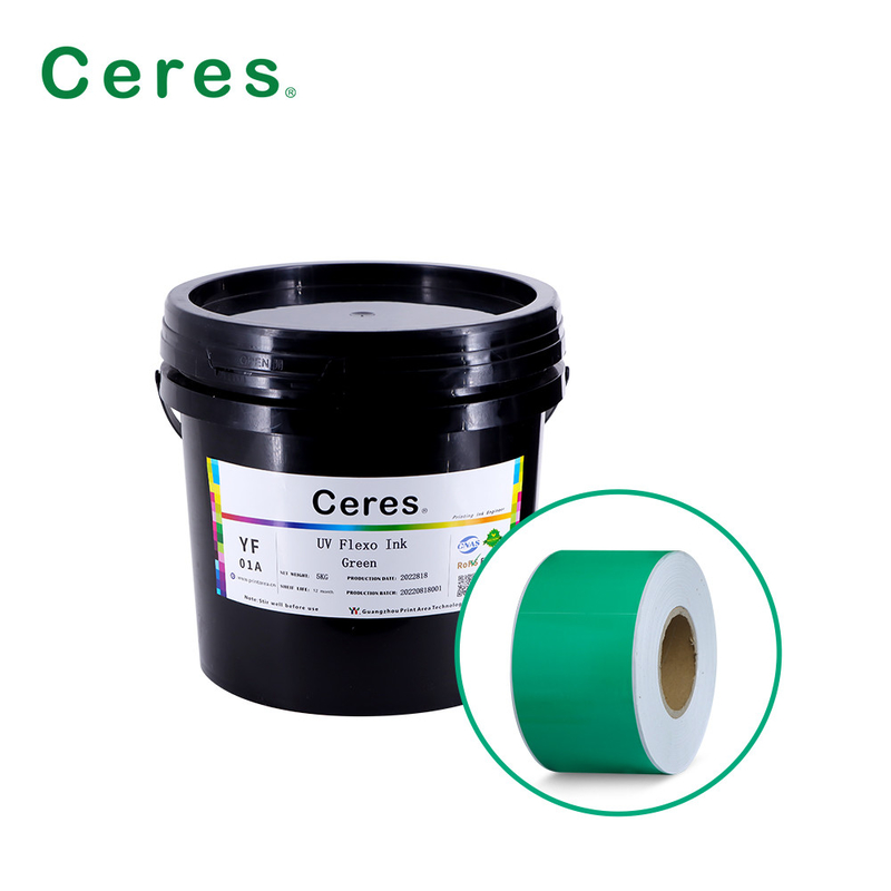 Rohs Green UV Flexo Ink Panton Color للورق والبلاستيك