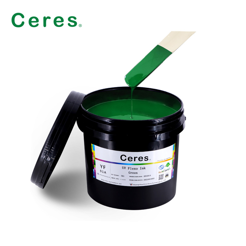 Rohs Green UV Flexo Ink Panton Color للورق والبلاستيك