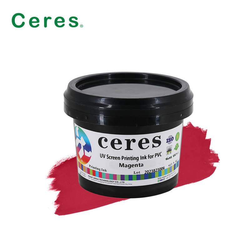 حبر طباعة الشاشة CMYK UV للزجاج البلاستيكي PP PE PET LDPE HDPE