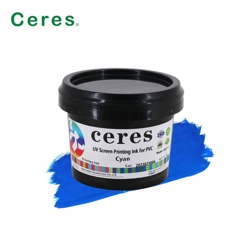 حبر طباعة الشاشة CMYK UV للزجاج البلاستيكي PP PE PET LDPE HDPE