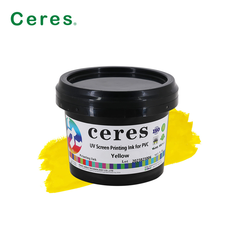 حبر طباعة الشاشة CMYK UV للزجاج البلاستيكي PP PE PET LDPE HDPE