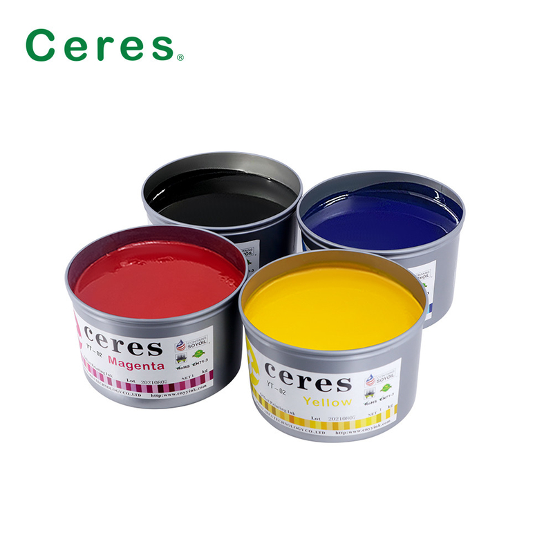 الألوان الساطعة الحبر الطباعي المنسحب الورق الملمع العالي الحبر Cmyk الماجنتة