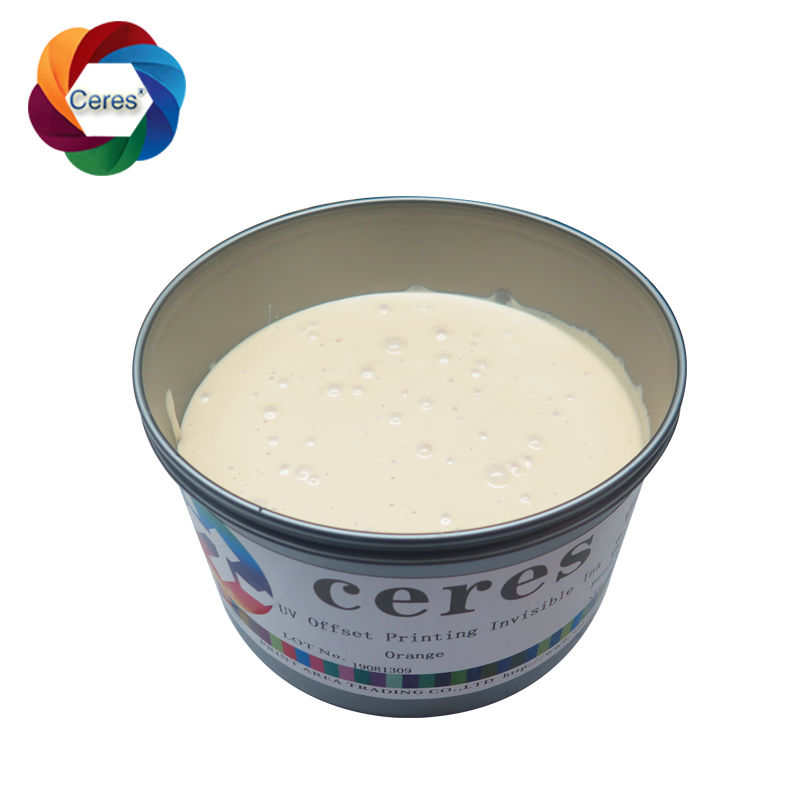 حبر أمان غير مرئي بالأشعة فوق البنفسجية للطباعة على الشاشة عديم اللون إلى برتقالي