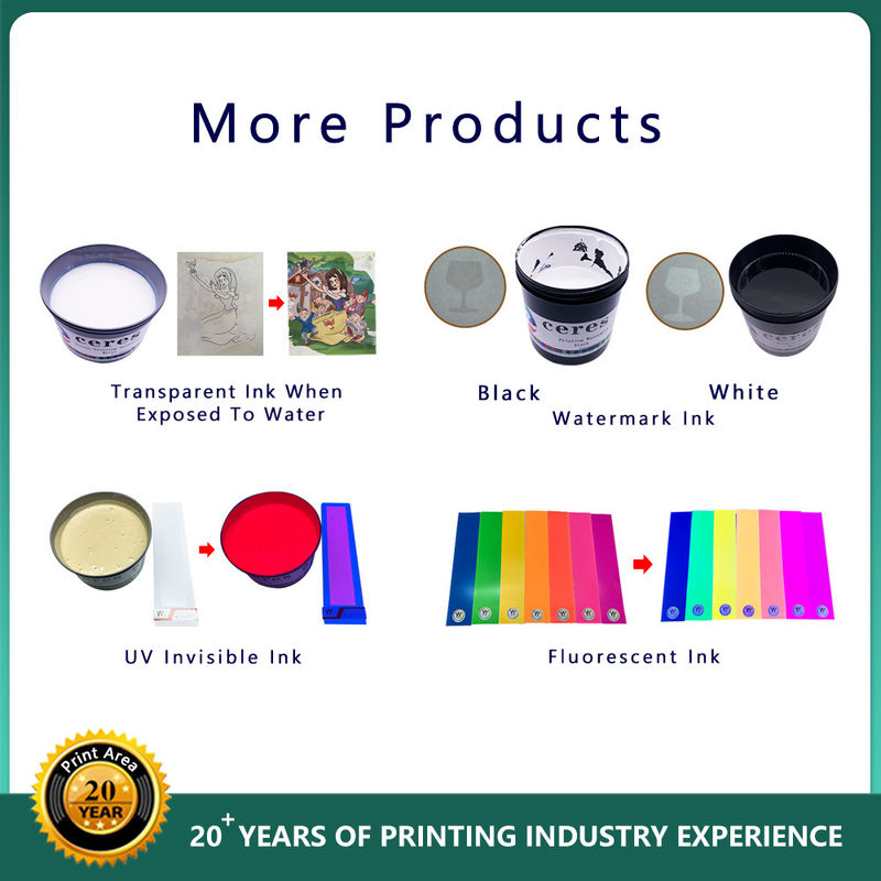 حبر أمان غير مرئي بالأشعة فوق البنفسجية للطباعة على الشاشة عديم اللون إلى برتقالي