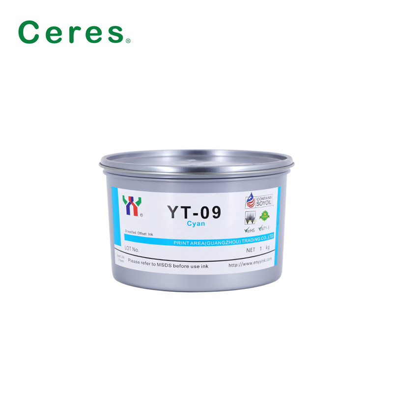 Ceres High Gloss YT-09 Soy Bean Offset Printing Ink with Friction and Heat Resistance for Paper Air Drying