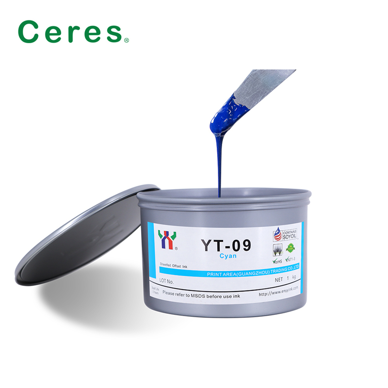 Ceres High Gloss YT-09 Soy Bean Offset Printing Ink with Friction and Heat Resistance for Paper Air Drying