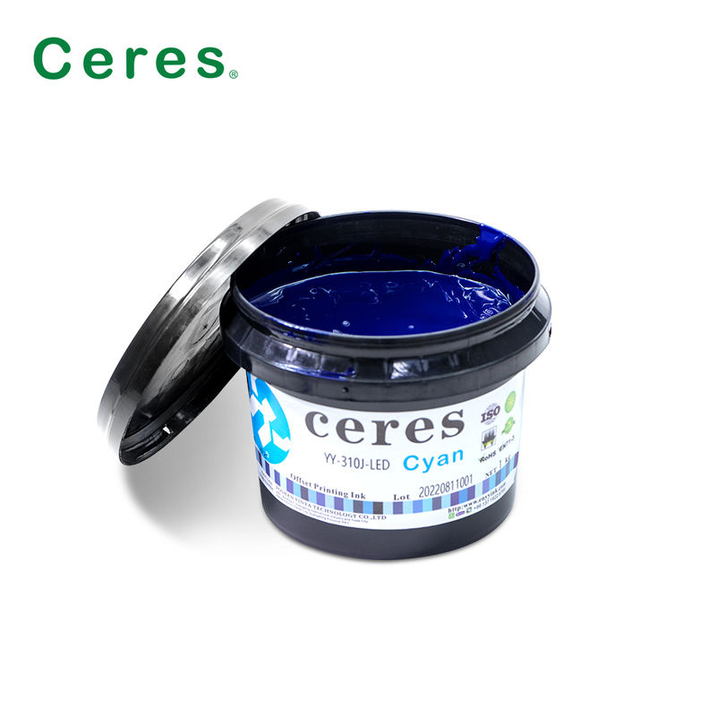 حبر Ceres YY-310 UV LED Offset مع سمك 100 ~ 150um وألوان CMYK Pantone للطباعة عالية الجودة