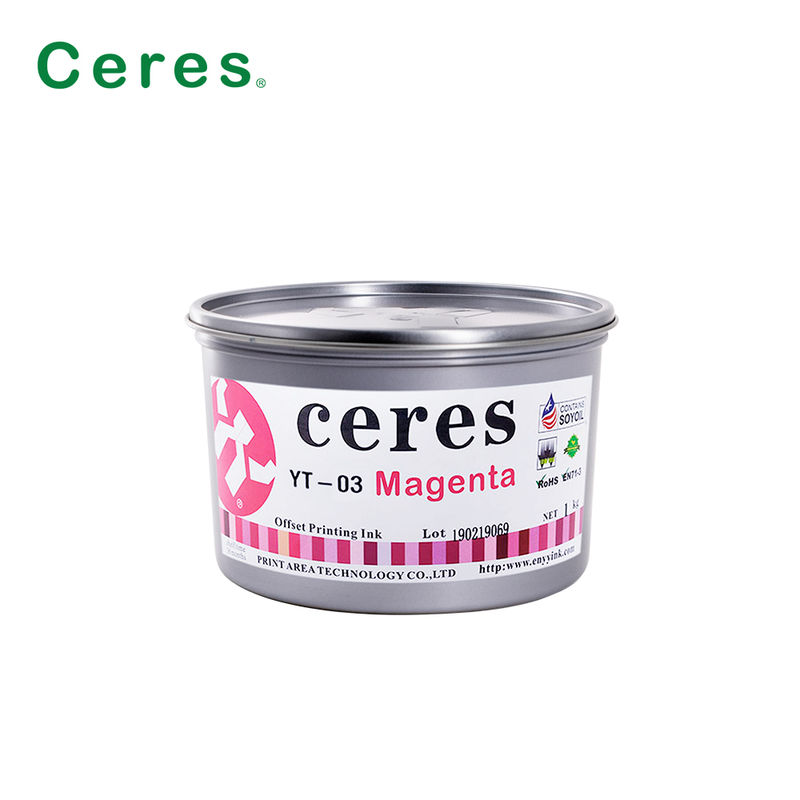 حبر طباعة أوفست قائم على المذيبات متوافق مع EN71-3 وصديق للبيئة YT-03 CMYK لطباعة عالية الجودة