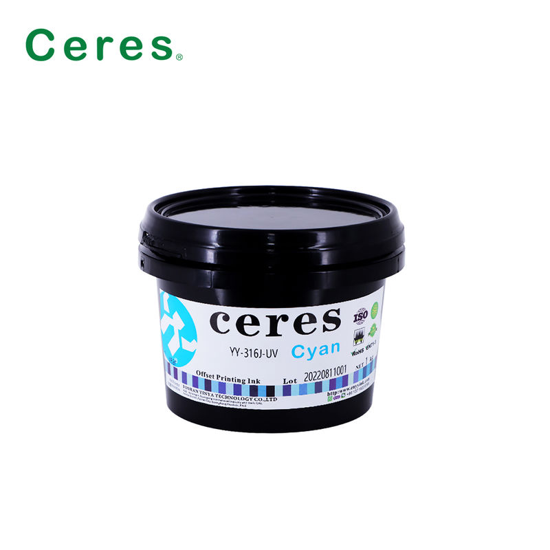 حبر طباعة أوفست معتمد EN71-3 من الدرجة A+ بالأشعة فوق البنفسجية مع صلاحية لمدة سنة واحدة لطباعة CMYK عالية الجودة