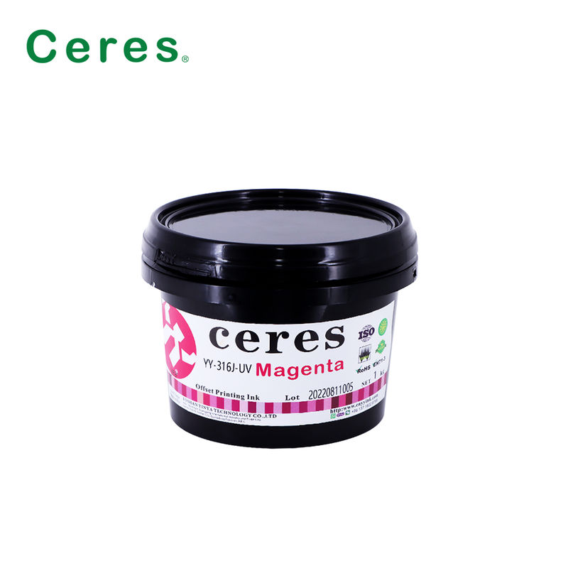 حبر طباعة أوفست معتمد EN71-3 من الدرجة A+ بالأشعة فوق البنفسجية مع صلاحية لمدة سنة واحدة لطباعة CMYK عالية الجودة