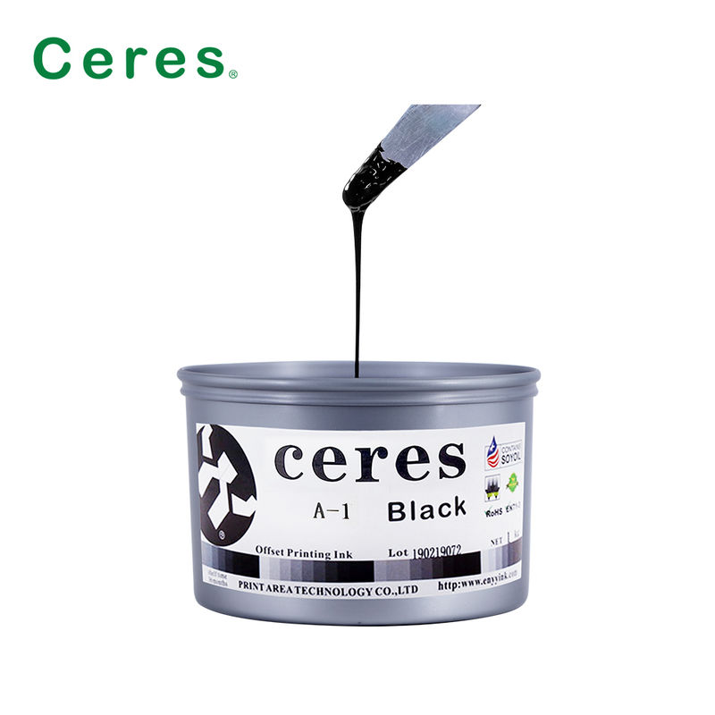 حبر طباعة أوفست الصويا عالي اللمعان وكثافة الألوان مع ضمان لمدة 24 شهرًا لأي ورق