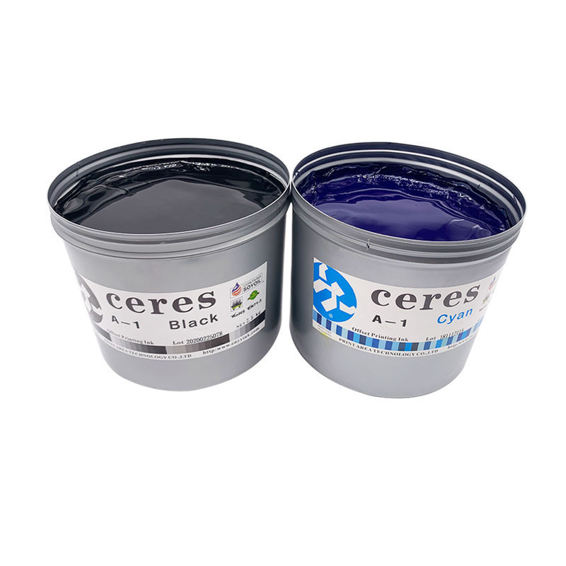 حبر طباعة أوفست الصويا عالي اللمعان وكثافة الألوان مع ضمان لمدة 24 شهرًا لأي ورق