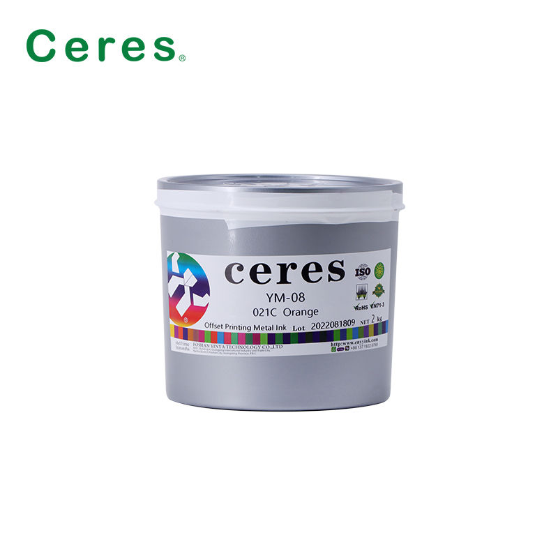 UV Curing Orange Offset Printing Ink for Cosmetic Boxes YM-08 021C Metal Printing Ink