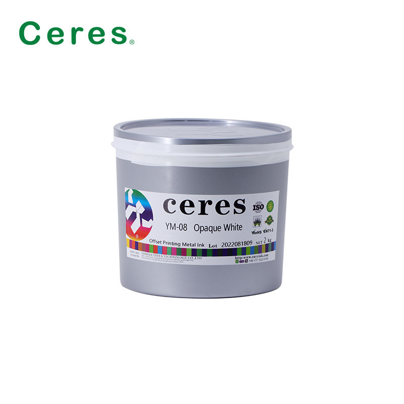 YM-08 الحبر الأبيض غير الشفاف UV حبر الطباعة المضادة للمعدات المقاومة للطهي