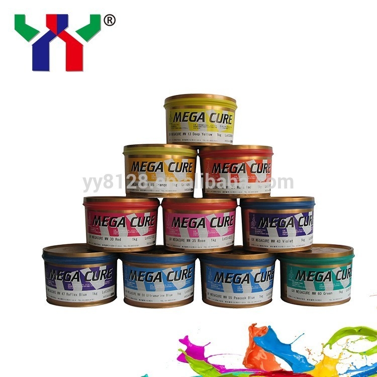 حبر أوفست قوي اللمعان PE PET UV حبر 1kg قنينة Pvc الطباعة Cmyk الألوان