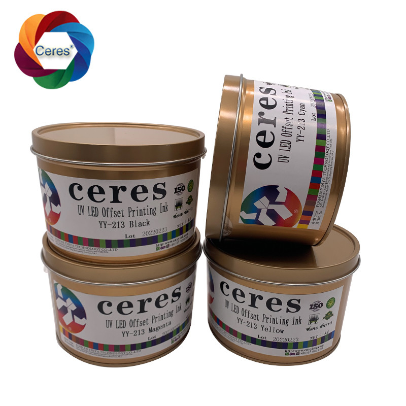 MSDS UV Offset Ink Ceres 1 Kg Can Solvent Based Ink YY-213 جفاف سريع