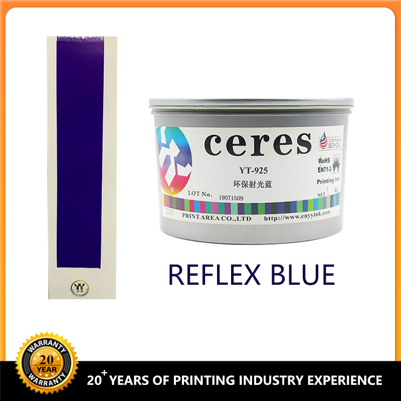 1 كيلوغرام يمكن أن يكون UV Offset Printing Ink CMYK Reflex Blue Spot Color Ink على أساس المذيب